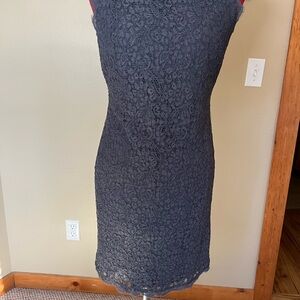 Grey Lace cocktail dress with full back zipper